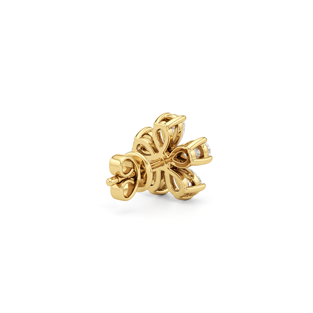 Daisy Studs with 14KT Yellow Gold / Lab / 1 Cut Diamond in 14KT Yellow Gold / Lab / 1 view 5
