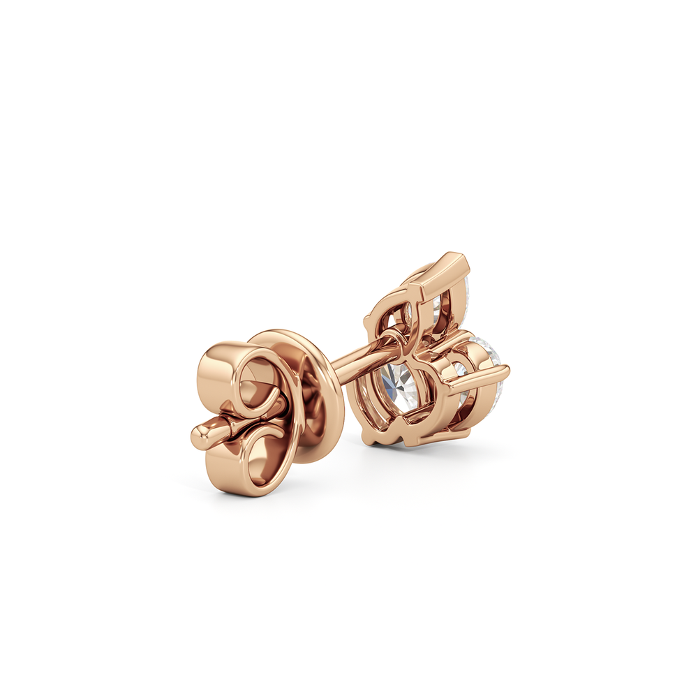 Trilogy Genesis Earrings with 14KT Rose Gold / Lab / 1/2 Cut Diamond in 14KT Rose Gold / Lab / 1/2 view 5
