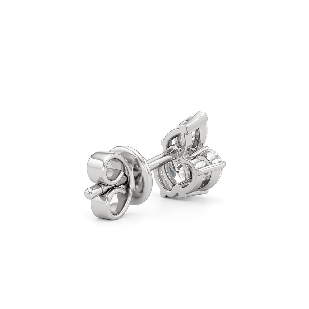 Trilogy Genesis Earrings with 14KT White Gold / Lab / 1/2 Cut Diamond in 14KT White Gold / Lab / 1/2 view 5
