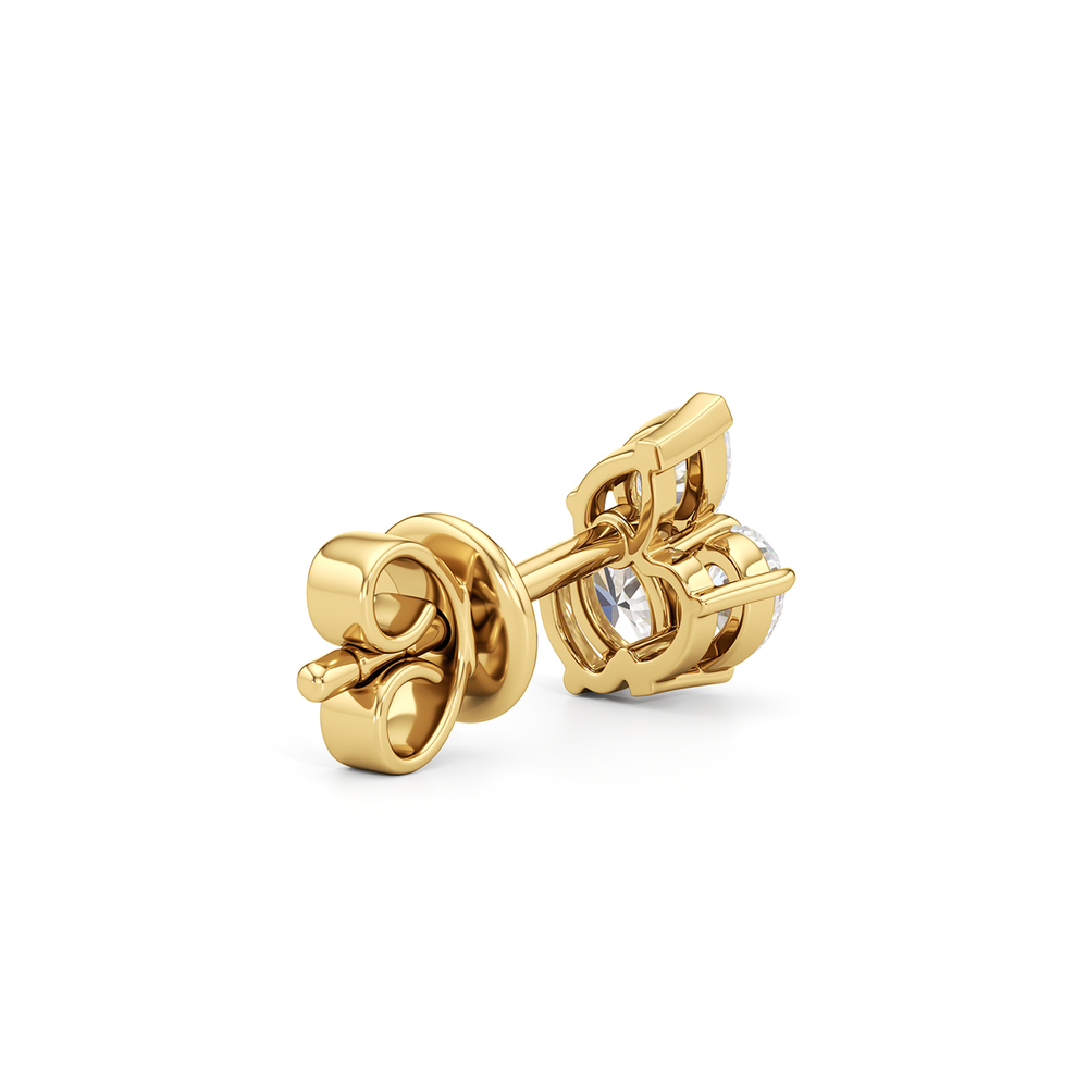 Trilogy Genesis Earrings with 14KT Yellow Gold / Lab / 1/2 Cut Diamond in 14KT Yellow Gold / Lab / 1/2 view 5
