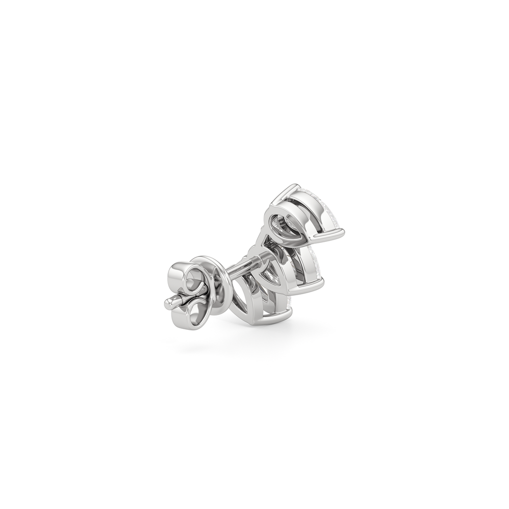 Trilogy Pear Cut Climber Earrings with 14KT White Gold / Lab / 3/4 Cut Diamond in 14KT White Gold / Lab / 3/4 view 5
