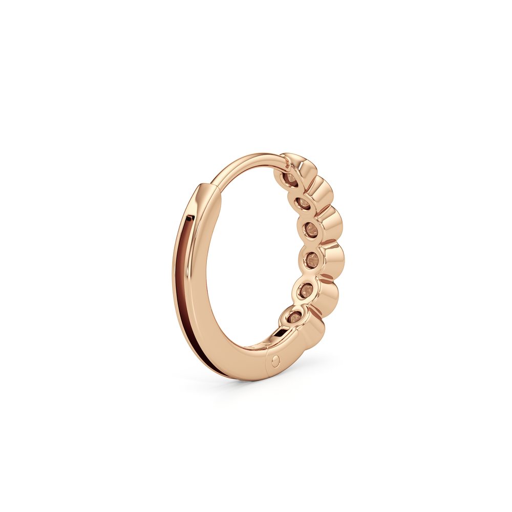Muse Huggie Hoops with 14KT Rose Gold / Lab / 1/8 Cut Diamond in 14KT Rose Gold / Lab / 1/8 view 6
