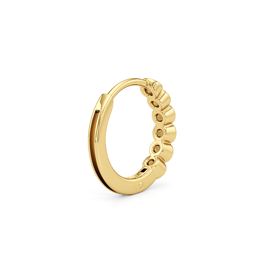 Muse Huggie Hoops with 14KT Yellow Gold / Lab / 1/8 Cut Diamond in 14KT Yellow Gold / Lab / 1/8 view 6
