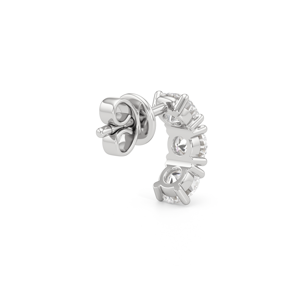 Selene 3-Stone Earrings with 14KT White Gold / Lab / 5/8 Cut Diamond in 14KT White Gold / Lab / 5/8 view 6
