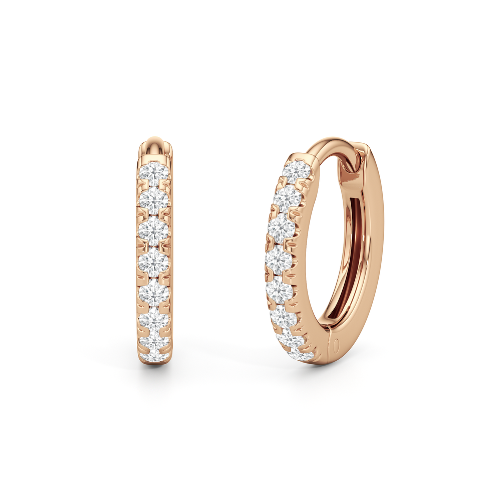 Elsie Huggies with 14KT Rose Gold / Lab / 10 Cut Diamond in 14KT Rose Gold / Lab / 10 view 1
