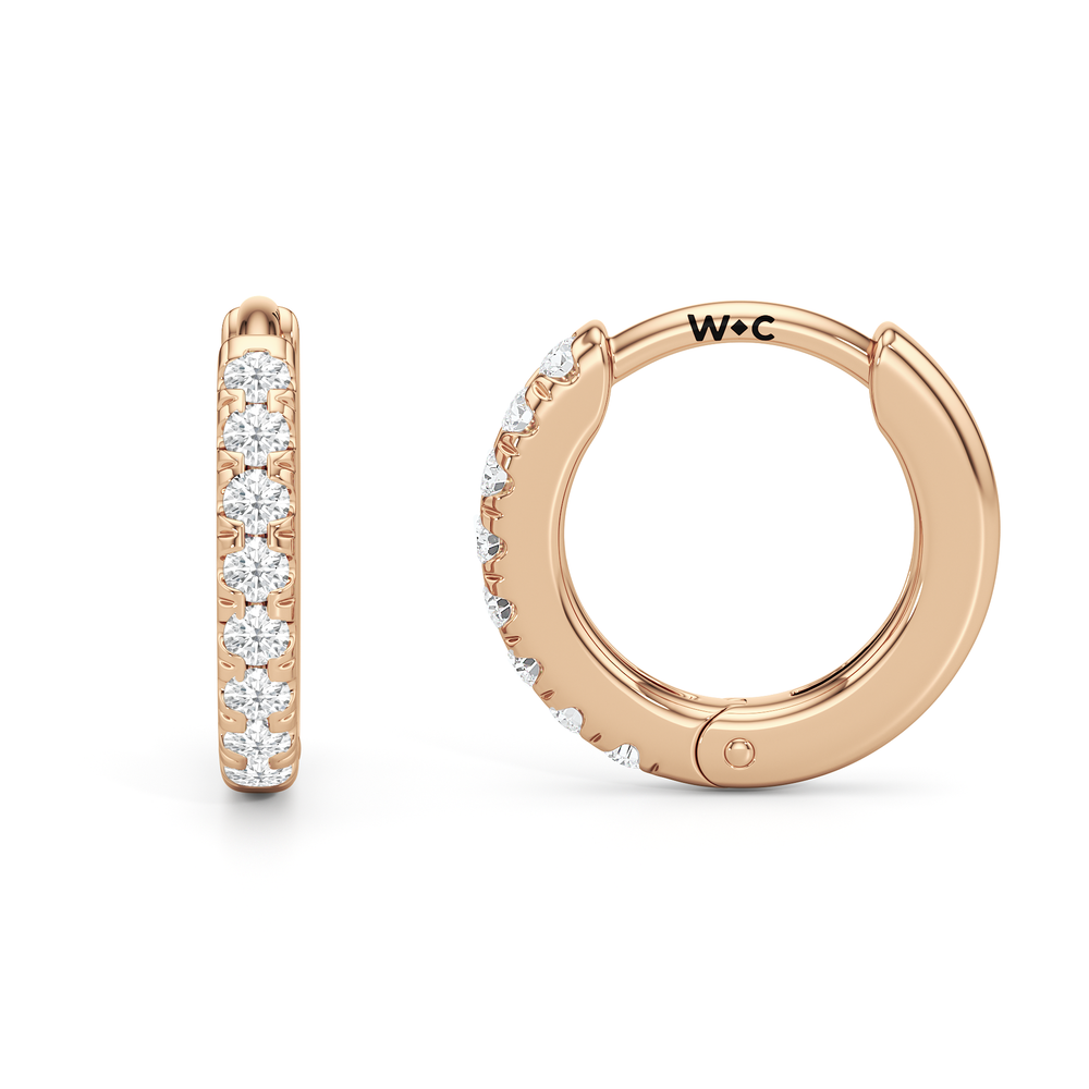 Elsie Huggies with 14KT Rose Gold / Lab / 10 Cut Diamond in 14KT Rose Gold / Lab / 10 view 6
