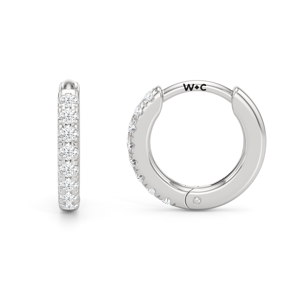 Elsie Huggies with 14KT White Gold / Lab / 10 Cut Diamond in 14KT White Gold / Lab / 10 view 6
