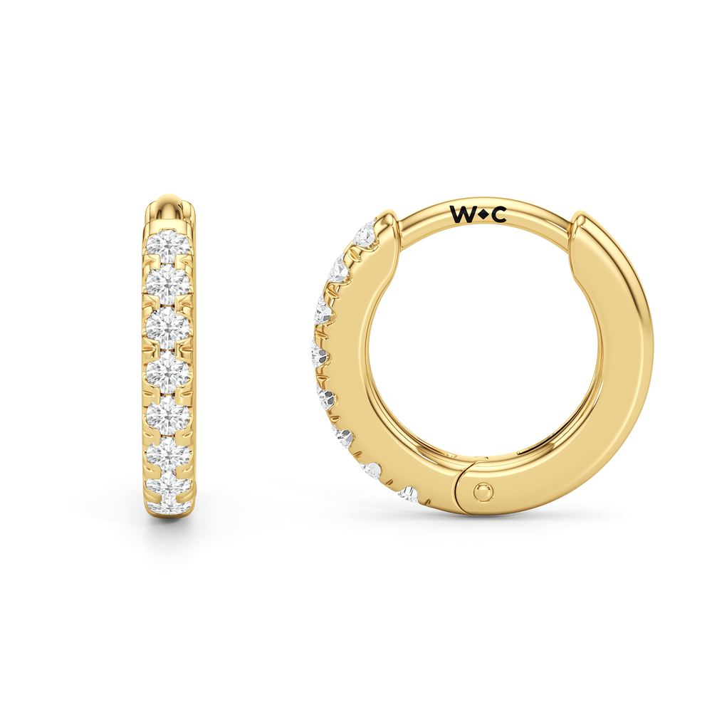 Elsie Huggies with 14KT Yellow Gold / Lab / 10 Cut Diamond in 14KT Yellow Gold / Lab / 10 view 6
