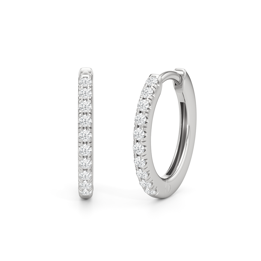 Elsie Huggies with 14KT White Gold / Lab / 12 Cut Diamond in 14KT White Gold / Lab / 12 view 1
