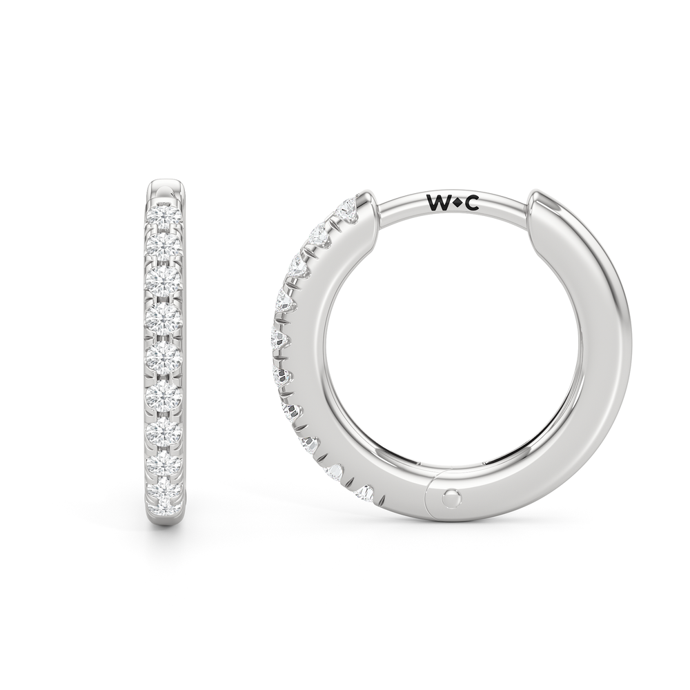 Elsie Huggies with 14KT White Gold / Lab / 12 Cut Diamond in 14KT White Gold / Lab / 12 view 6

