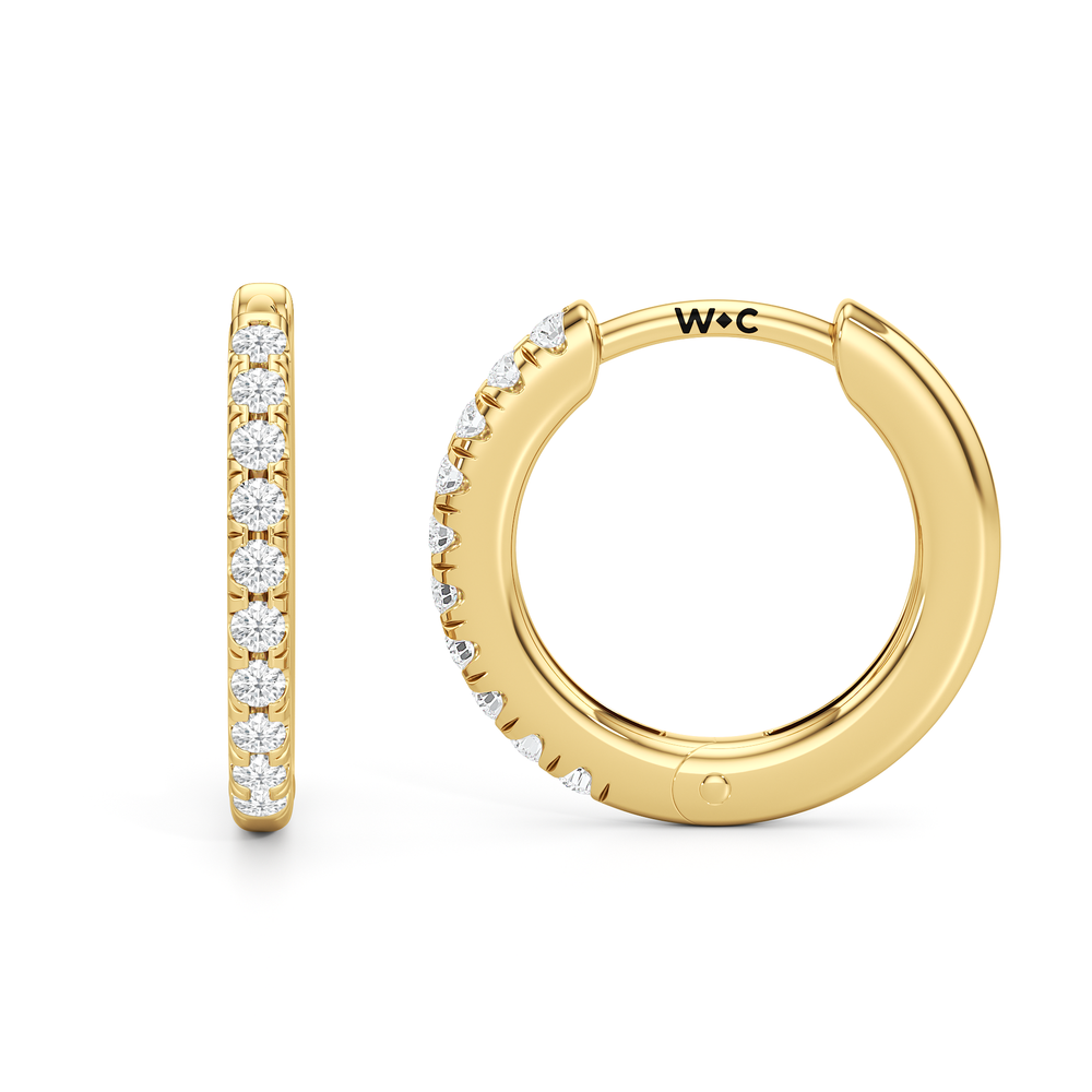 Elsie Huggies with 14KT Yellow Gold / Lab / 12 Cut Diamond in 14KT Yellow Gold / Lab / 12 view 6

