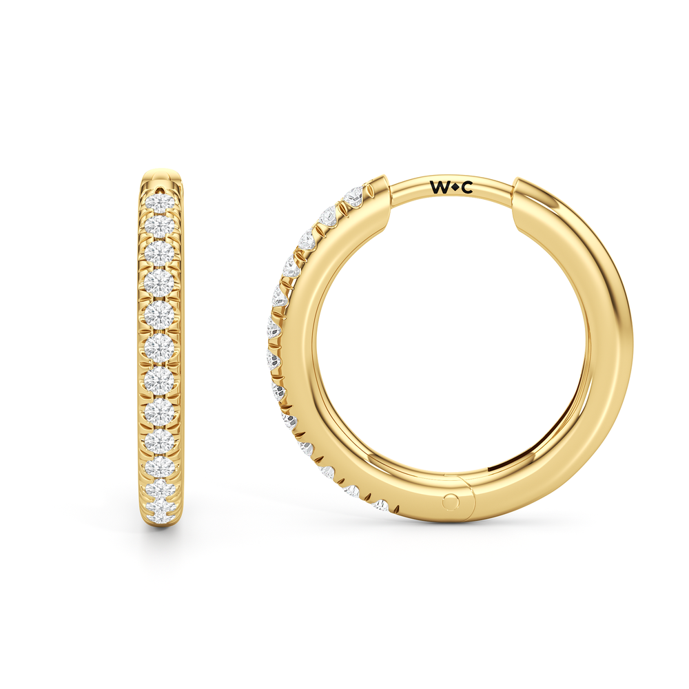 Elsie Huggies with 14KT Yellow Gold / Lab / 15 Cut Diamond in 14KT Yellow Gold / Lab / 15 view 6
