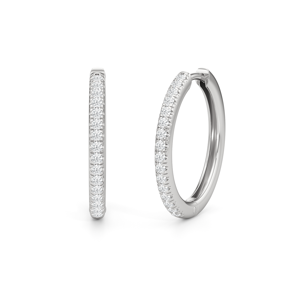 Elsie Huggies with 14KT White Gold / Lab / 18 Cut Diamond in 14KT White Gold / Lab / 18 view 1

