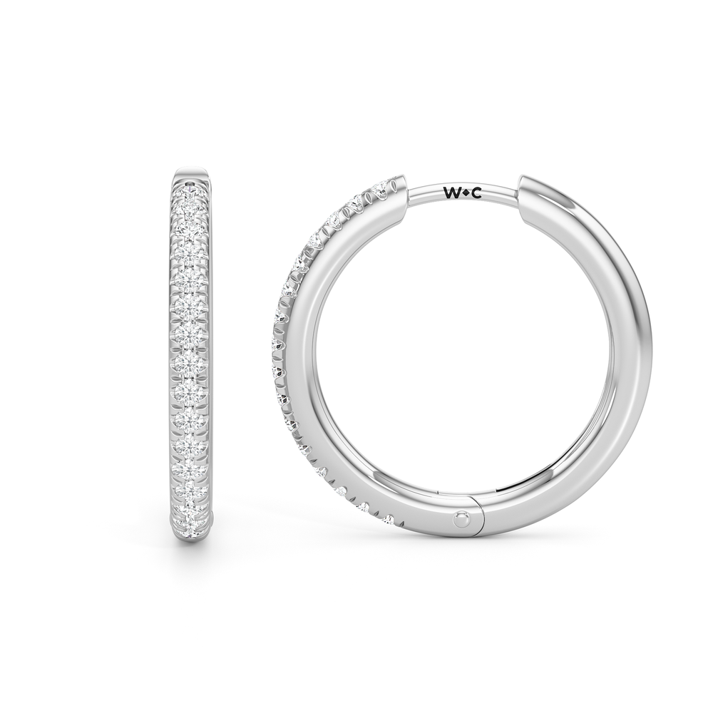 Elsie Huggies with 14KT White Gold / Lab / 18 Cut Diamond in 14KT White Gold / Lab / 18 view 6
