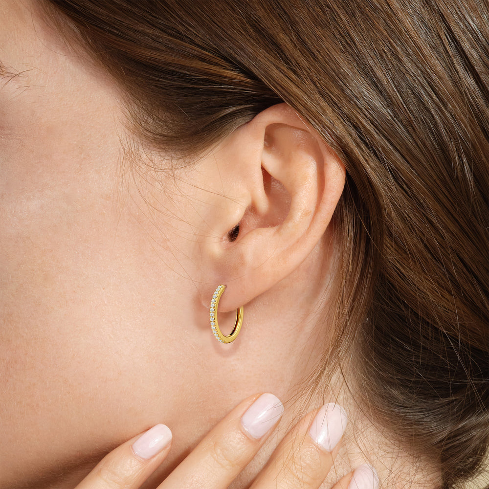 Elsie Huggies with 14KT Yellow Gold / Lab / 18 Cut Diamond in 14KT Yellow Gold / Lab / 18 view 3
