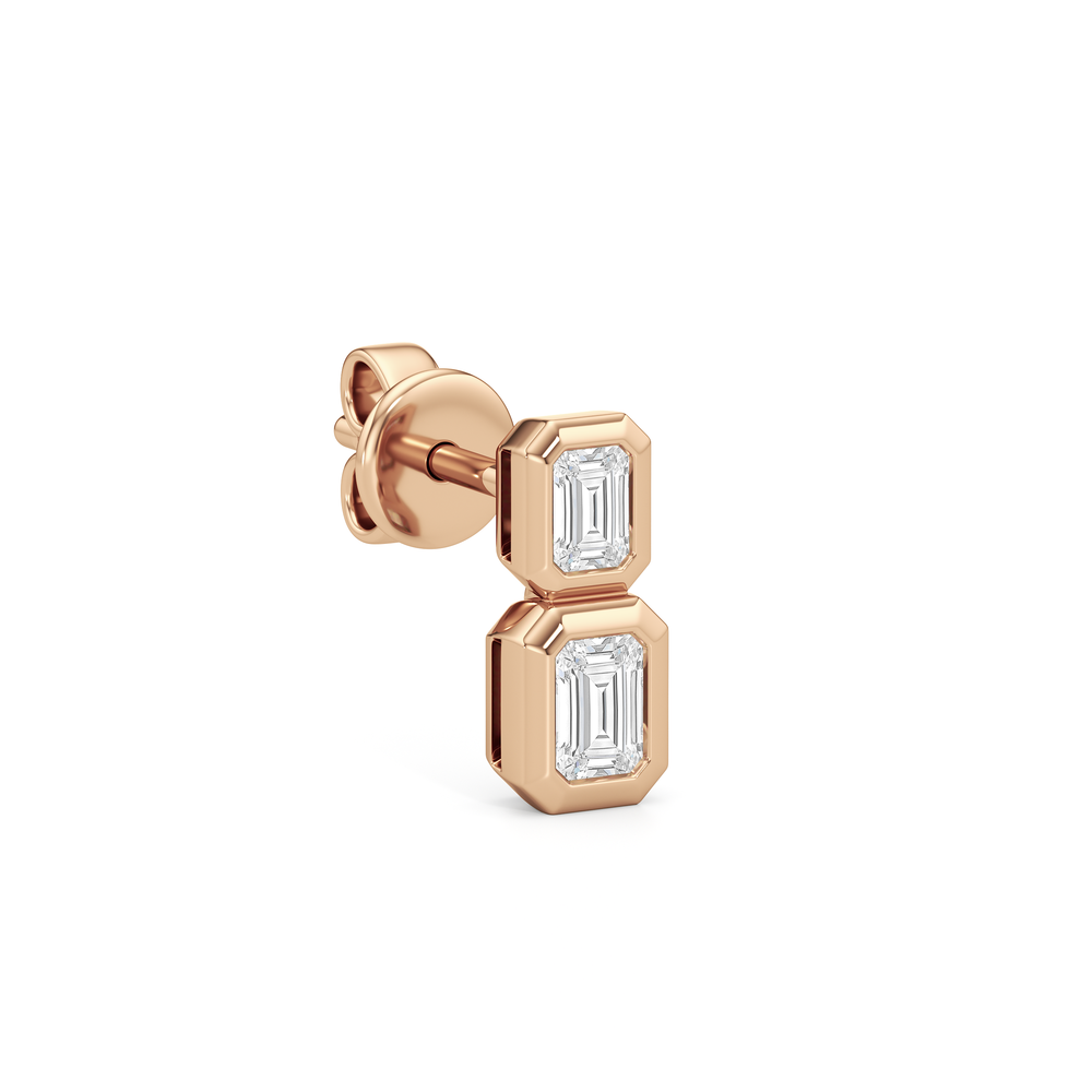 Ana Two Stone Studs with 14KT Rose Gold / Lab / 1/2 Cut Diamond in 14KT Rose Gold / Lab / 1/2 view 4
