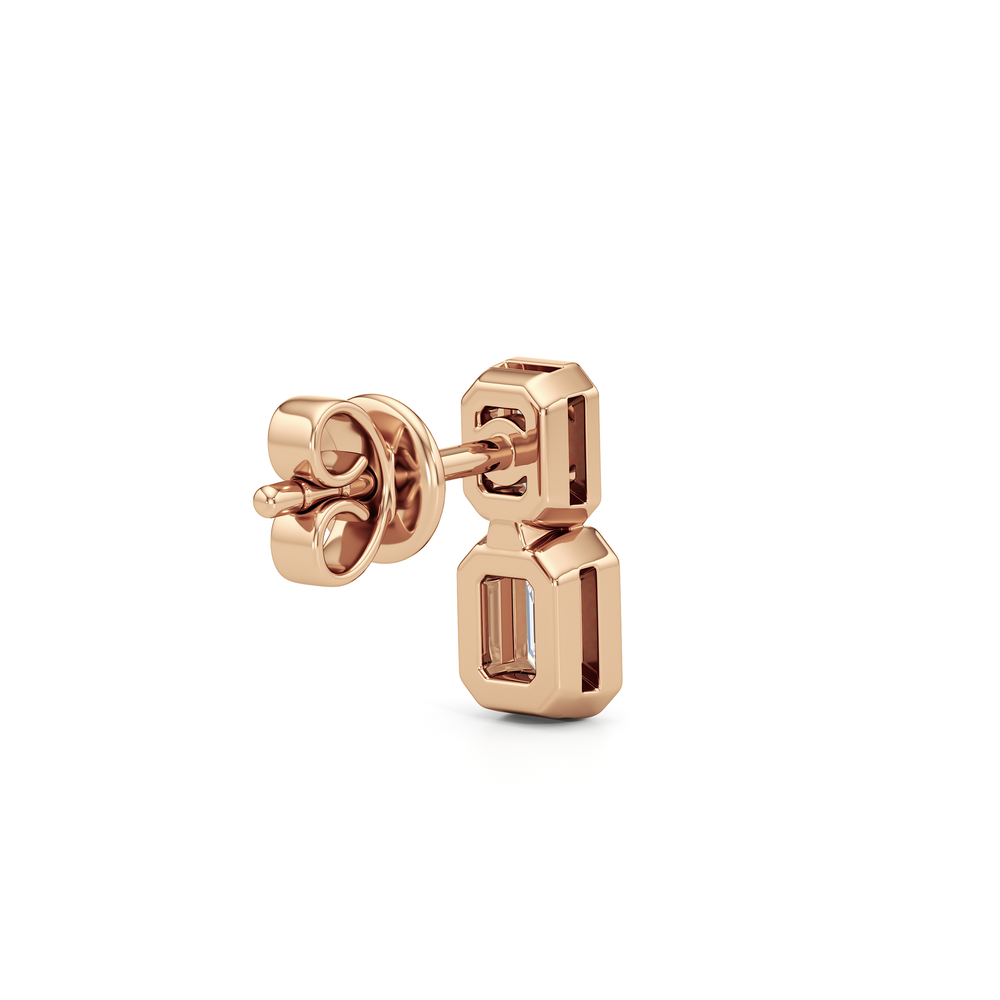 Ana Two Stone Studs with 14KT Rose Gold / Lab / 1/2 Cut Diamond in 14KT Rose Gold / Lab / 1/2 view 5
