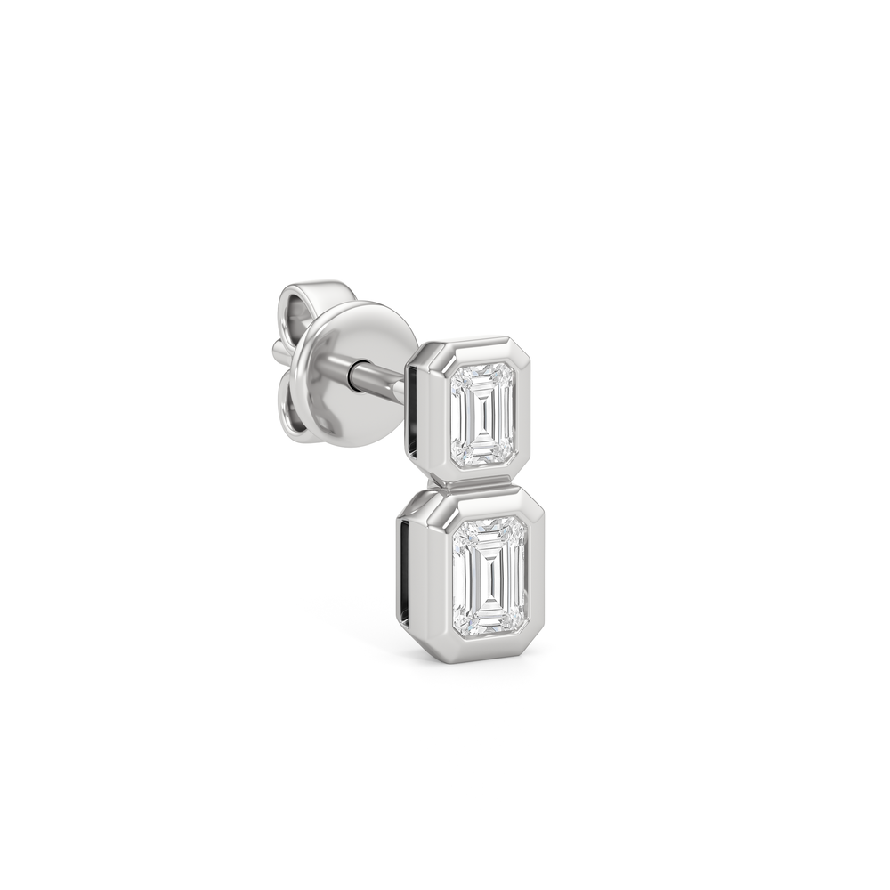 Ana Two Stone Studs with 14KT White Gold / Lab / 1/2 Cut Diamond in 14KT White Gold / Lab / 1/2 view 4
