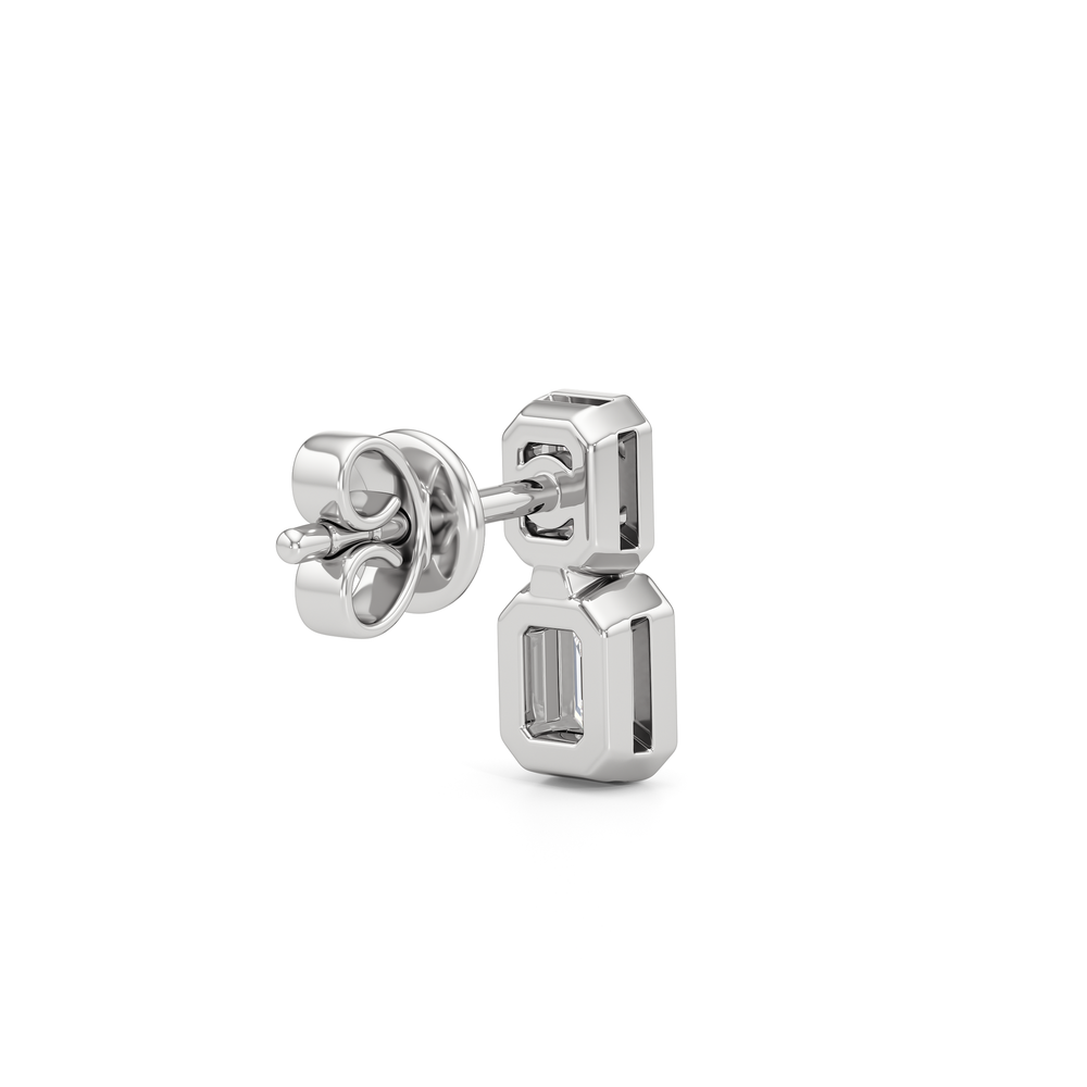 Ana Two Stone Studs with 14KT White Gold / Lab / 1/2 Cut Diamond in 14KT White Gold / Lab / 1/2 view 5
