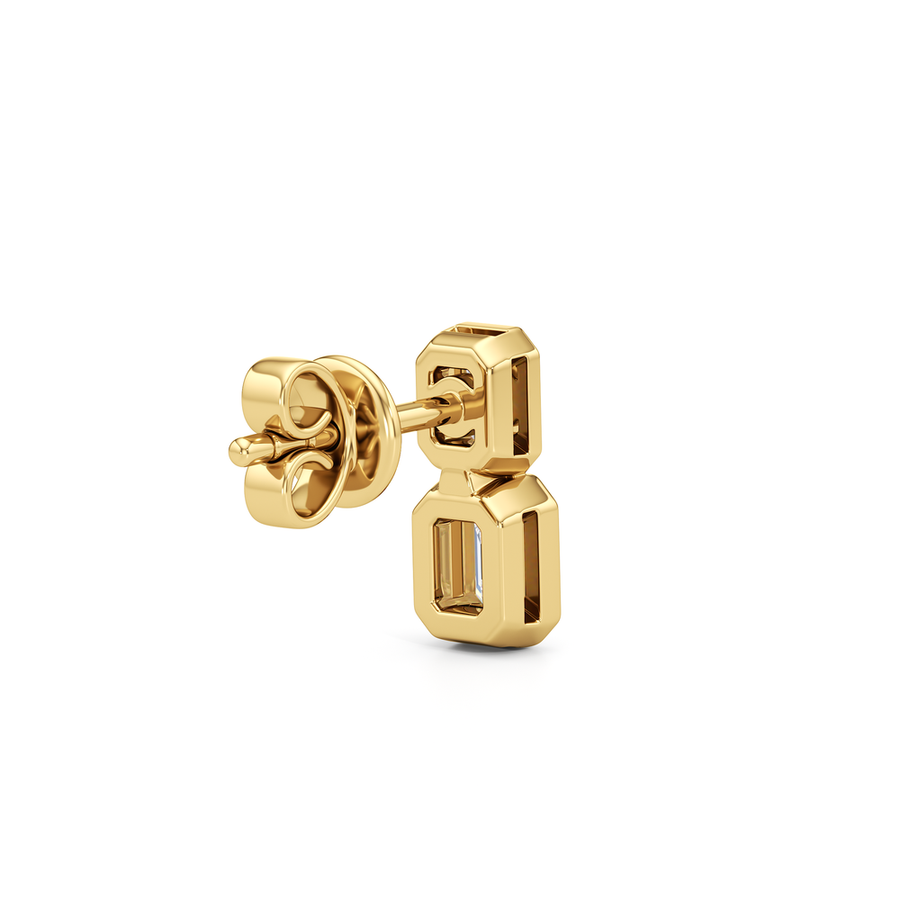 Ana Two Stone Studs with 14KT Yellow Gold / Lab / 1/2 Cut Diamond in 14KT Yellow Gold / Lab / 1/2 view 5
