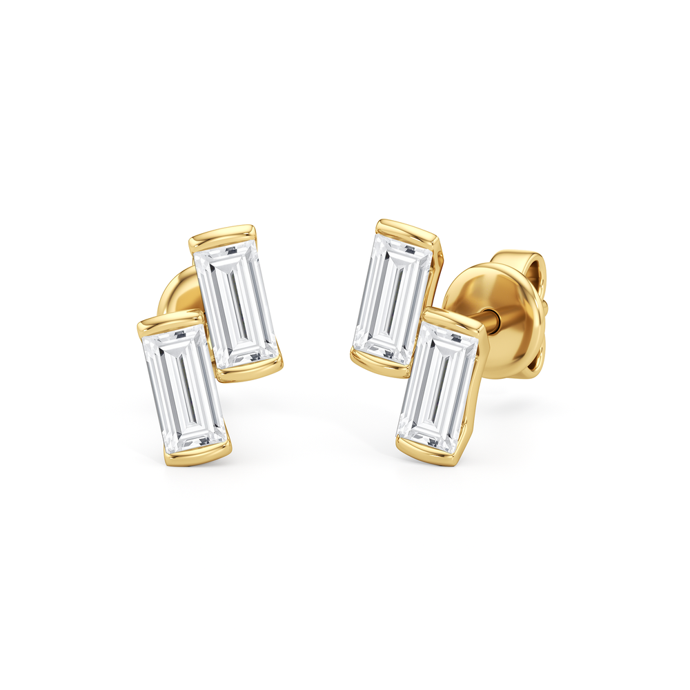Drift Baguette Studs with 14KT Yellow Gold / Lab / 1/5 Cut Diamond in 14KT Yellow Gold / Lab / 1/5 view 1
