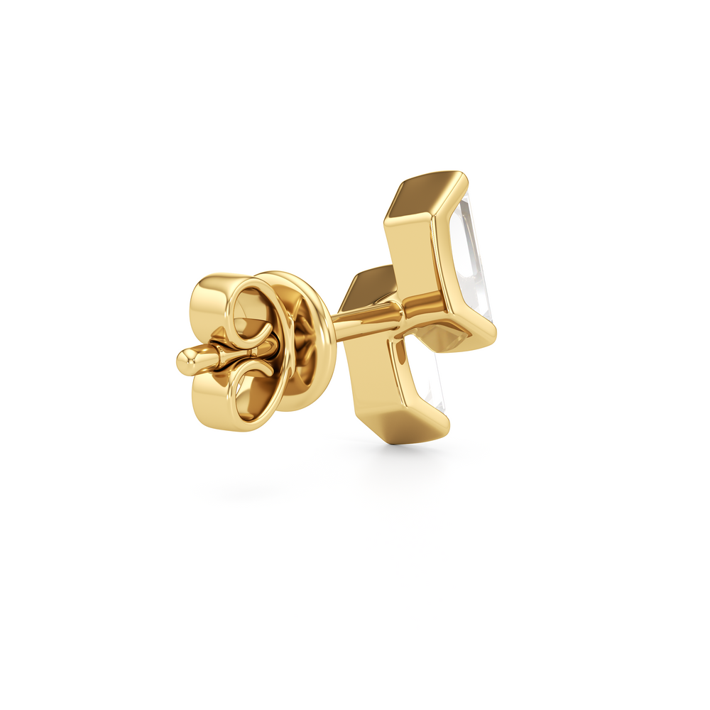 Drift Baguette Studs with 14KT Yellow Gold / Lab / 1/5 Cut Diamond in 14KT Yellow Gold / Lab / 1/5 view 6
