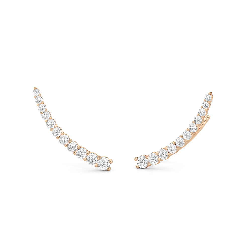 Lyra Climber Earrings with 14KT Rose Gold / Lab / 1/2 Cut Diamond in 14KT Rose Gold / Lab / 1/2 view 1
