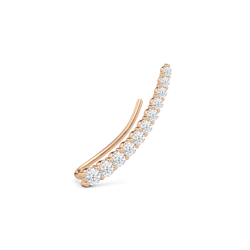 Lyra Climber Earrings with 14KT Rose Gold / Lab / 1/2 Cut Diamond in 14KT Rose Gold / Lab / 1/2 view 5
