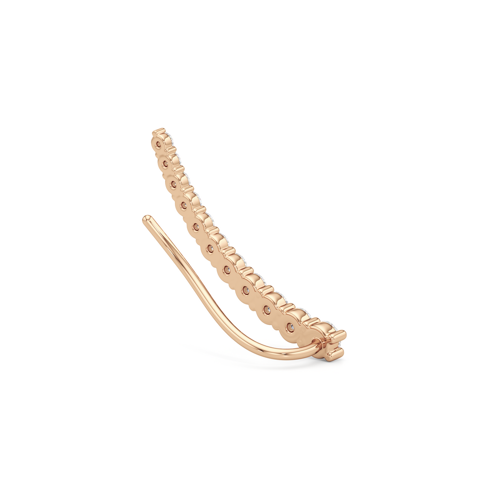 Lyra Climber Earrings with 14KT Rose Gold / Lab / 1/2 Cut Diamond in 14KT Rose Gold / Lab / 1/2 view 6
