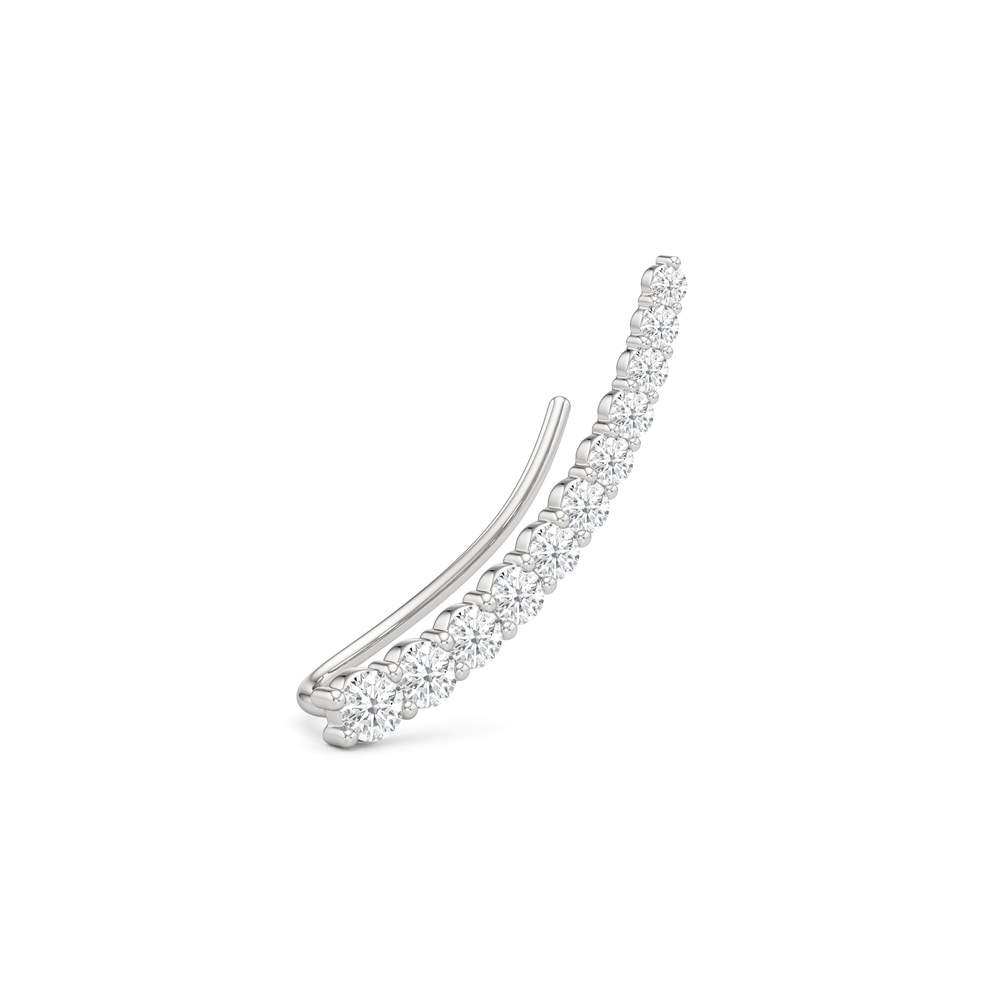 Lyra Climber Earrings with 14KT White Gold / Lab / 1/2 Cut Diamond in 14KT White Gold / Lab / 1/2 view 5
