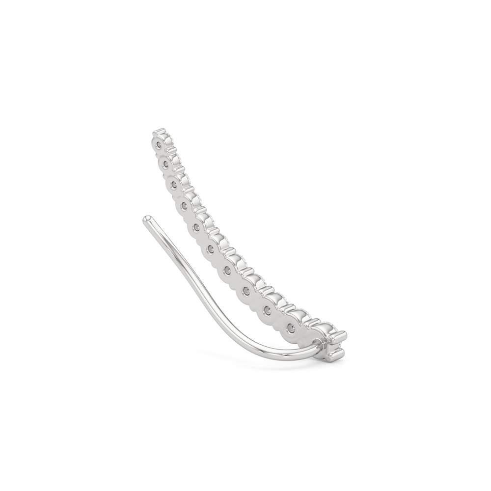 Lyra Climber Earrings with 14KT White Gold / Lab / 1/2 Cut Diamond in 14KT White Gold / Lab / 1/2 view 6
