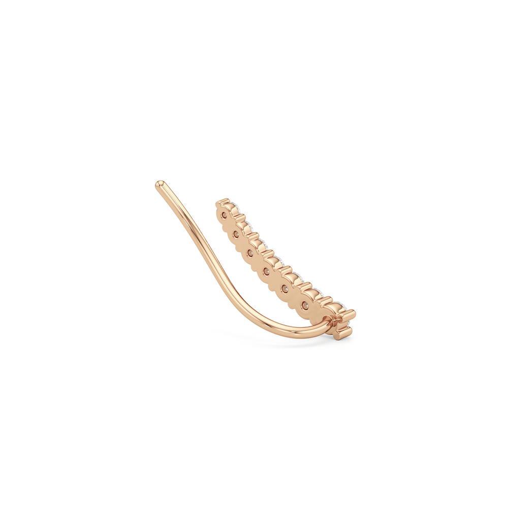 Lyra Climber Earrings with 14KT Rose Gold / Lab / 1/4 Cut Diamond in 14KT Rose Gold / Lab / 1/4 view 6

