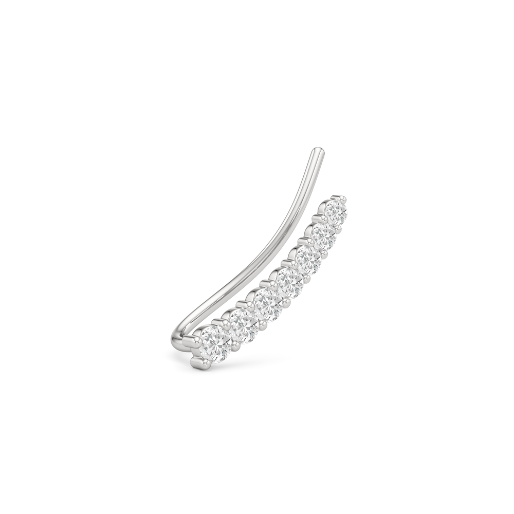 Lyra Climber Earrings with 14KT White Gold / Lab / 1/4 Cut Diamond in 14KT White Gold / Lab / 1/4 view 5
