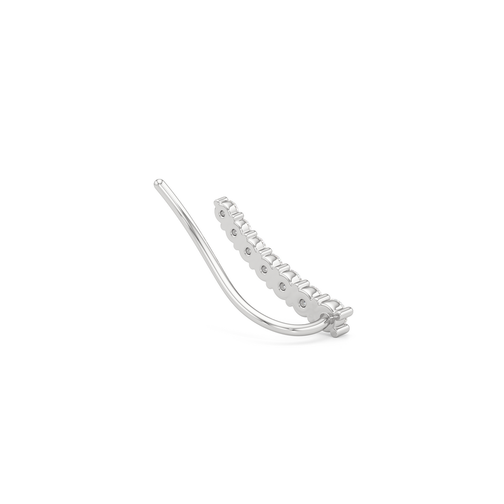 Lyra Climber Earrings with 14KT White Gold / Lab / 1/4 Cut Diamond in 14KT White Gold / Lab / 1/4 view 6
