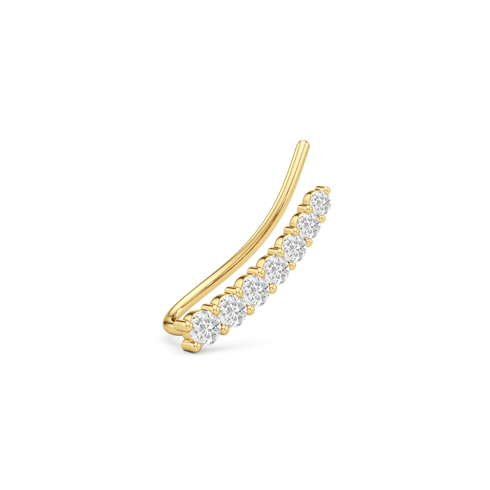 Lyra Climber Earrings with 14KT Yellow Gold / Lab / 1/4 Cut Diamond in 14KT Yellow Gold / Lab / 1/4 view 5
