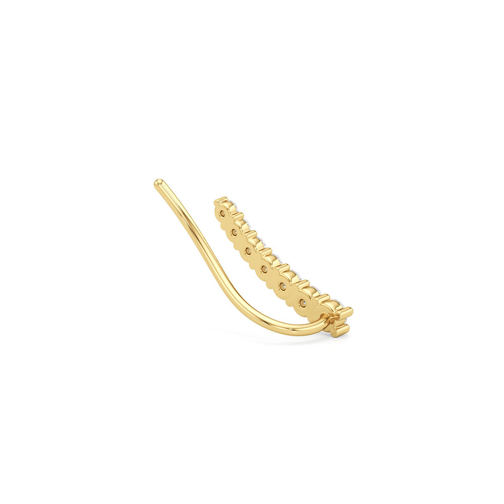 Lyra Climber Earrings with 14KT Yellow Gold / Lab / 1/4 Cut Diamond in 14KT Yellow Gold / Lab / 1/4 view 6
