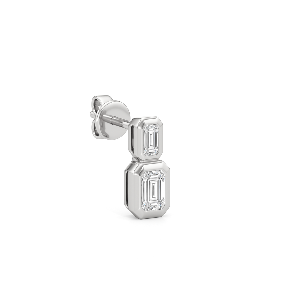 Ana Two Stone Studs with 14KT White Gold / Lab / 1/3 Cut Diamond in 14KT White Gold / Lab / 1/3 view 4
