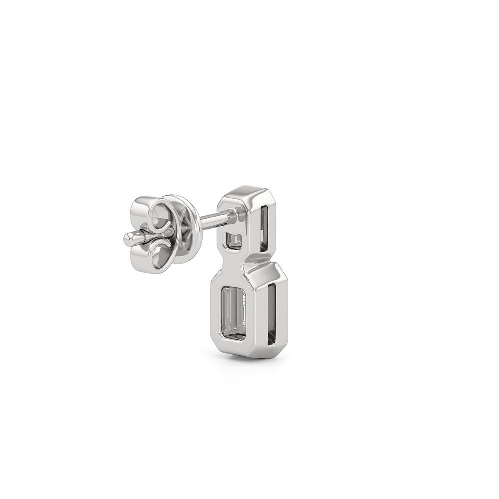 Ana Two Stone Studs with 14KT White Gold / Lab / 1/3 Cut Diamond in 14KT White Gold / Lab / 1/3 view 5
