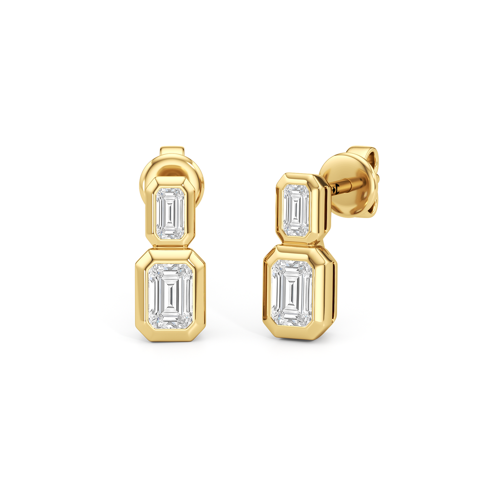 Ana Two Stone Studs with 14KT Yellow Gold / Lab / 1/3 Cut Diamond in 14KT Yellow Gold / Lab / 1/3 view 1
