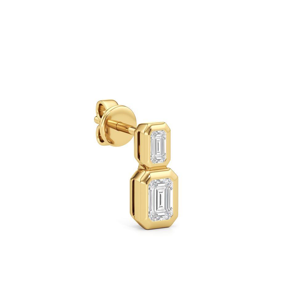 Ana Two Stone Studs with 14KT Yellow Gold / Lab / 1/3 Cut Diamond in 14KT Yellow Gold / Lab / 1/3 view 4
