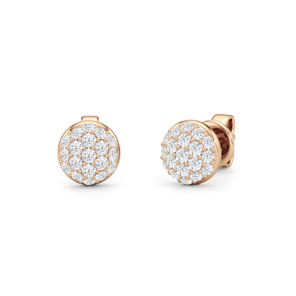Lumen Pave Studs with 14KT Rose Gold / Lab / 1/8 Cut Diamond in 14KT Rose Gold / Lab / 1/8 view 1
