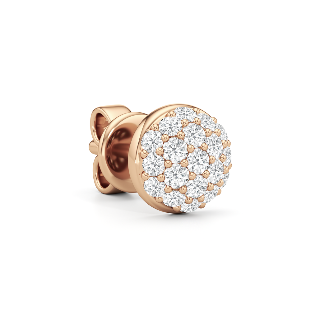 Lumen Pave Studs with 14KT Rose Gold / Lab / 1/8 Cut Diamond in 14KT Rose Gold / Lab / 1/8 view 4
