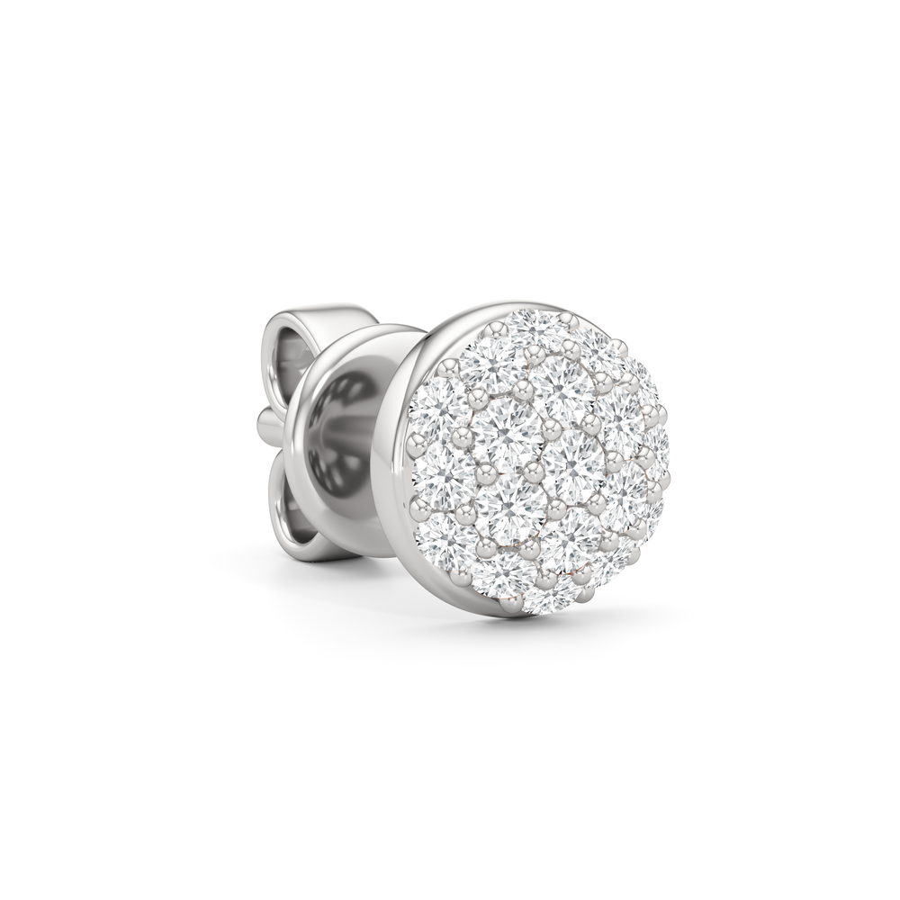 Lumen Pave Studs with 14KT White Gold / Lab / 1/8 Cut Diamond in 14KT White Gold / Lab / 1/8 view 4
