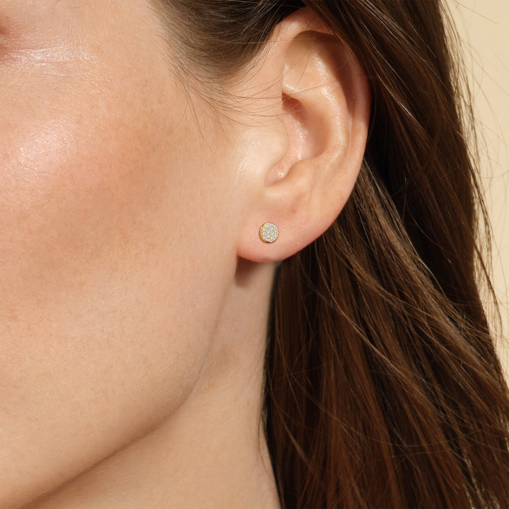 Lumen Pave Studs with 14KT Yellow Gold / Lab / 1/8 Cut Diamond in 14KT Yellow Gold / Lab / 1/8 view 3
