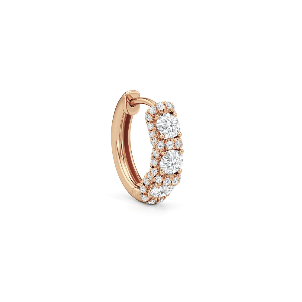 The Fulton Half Hoops with 18KT Rose Gold / Lab / 1 Cut Diamond in 14KT Rose Gold / Lab / 1 view 4
