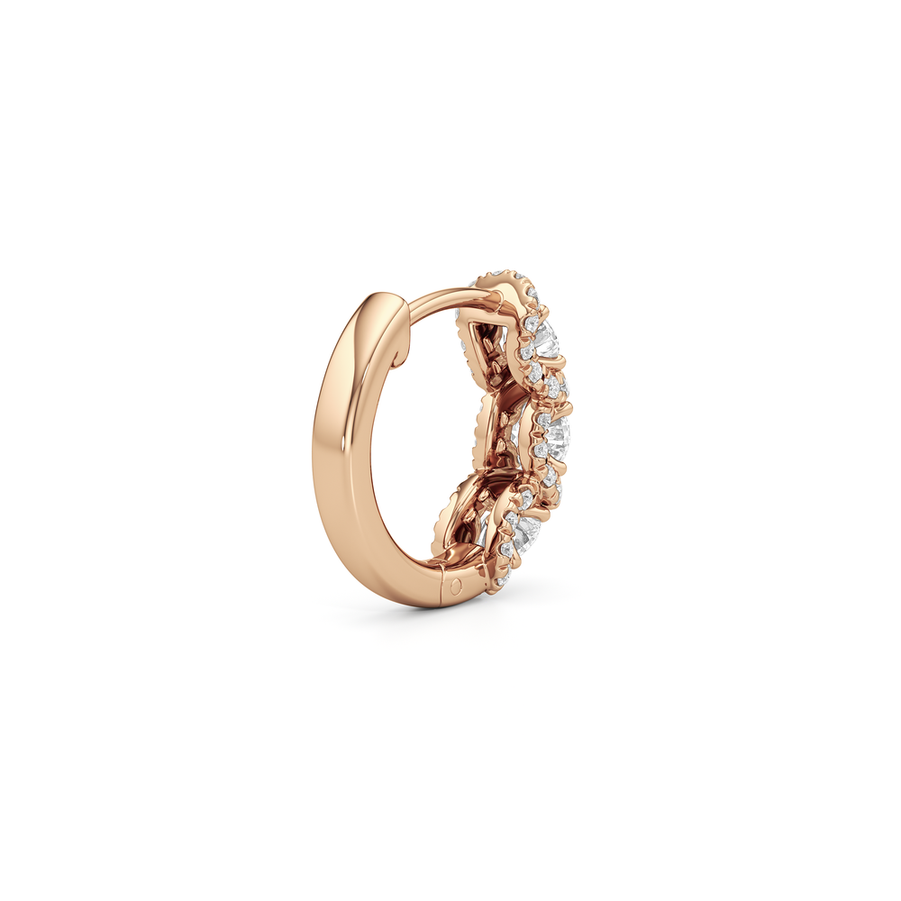 The Fulton Half Hoops with 18KT Rose Gold / Lab / 1 Cut Diamond in 14KT Rose Gold / Lab / 1 view 5
