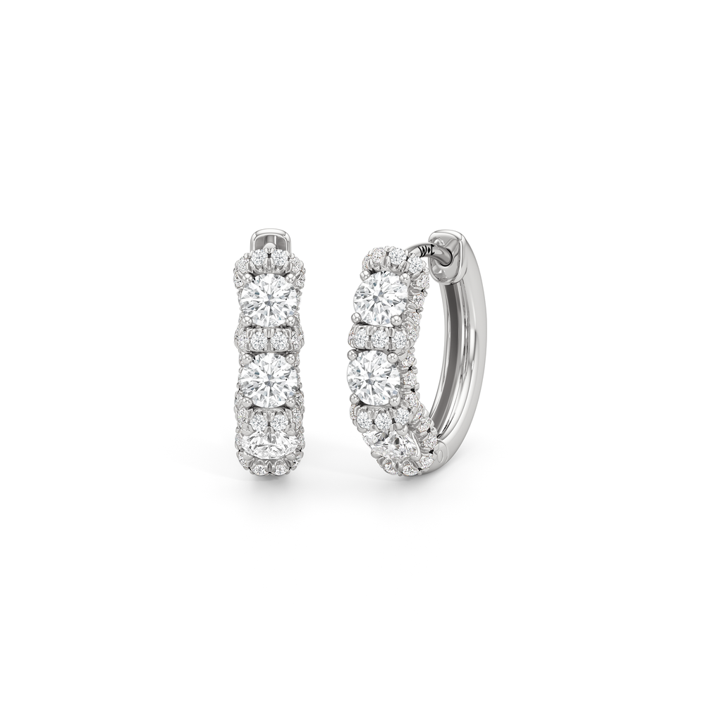 The Fulton Huggies with Platinum / Lab / 1 Cut Diamond in 14KT Platinum / Lab / 1 view 2

