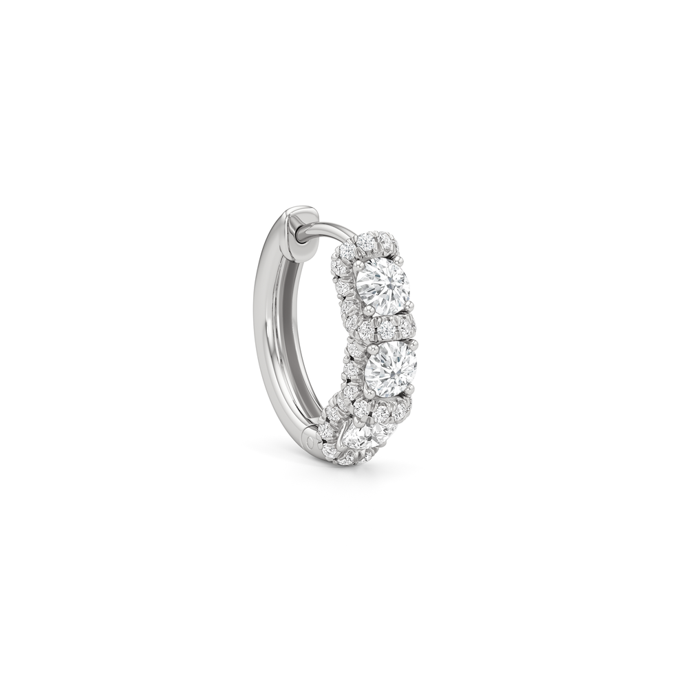 The Fulton Half Hoops with Platinum / Lab / 1 Cut Diamond in 14KT Platinum / Lab / 1 view 4
