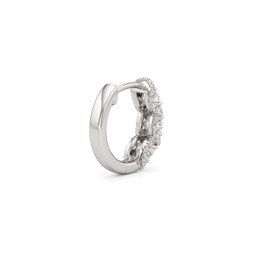 The Fulton Half Hoops with Platinum / Lab / 1 Cut Diamond in 14KT Platinum / Lab / 1 view 5
