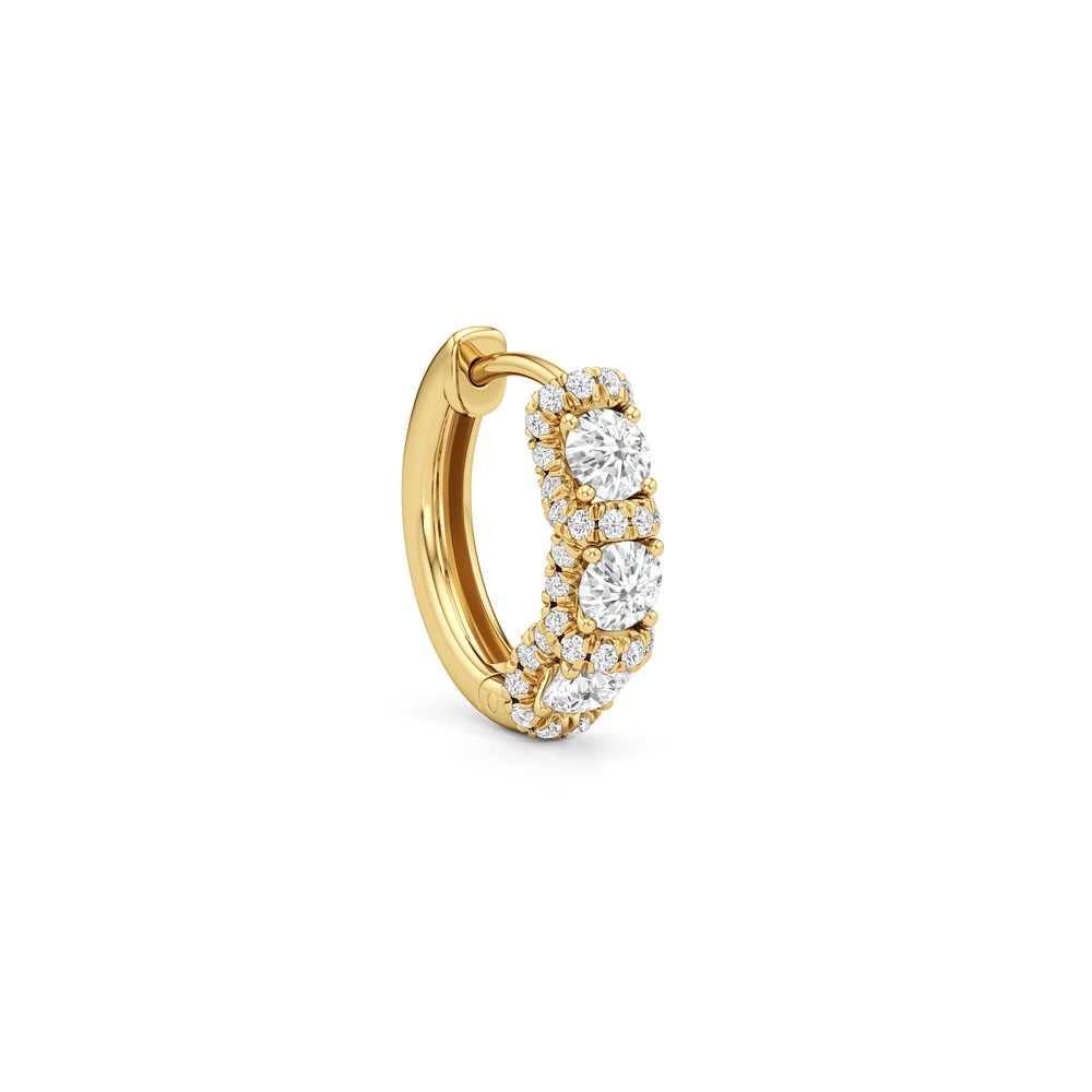 The Fulton Half Hoops with 18KT Yellow Gold / Lab / 1 Cut Diamond in 14KT Yellow Gold / Lab / 1 view 4
